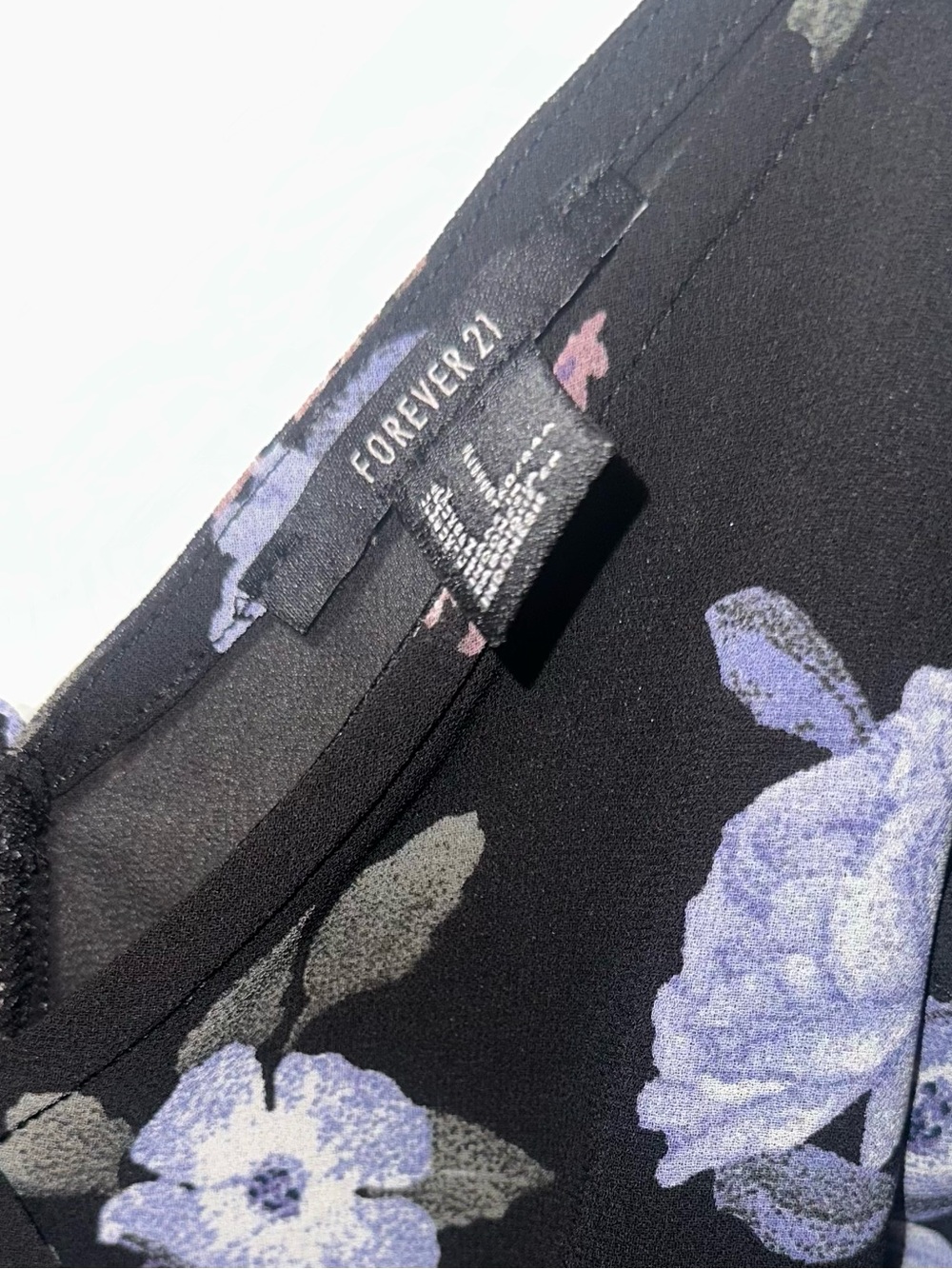Forever 21 Black Romper with Purple Floral Print - Picture 3 of 4